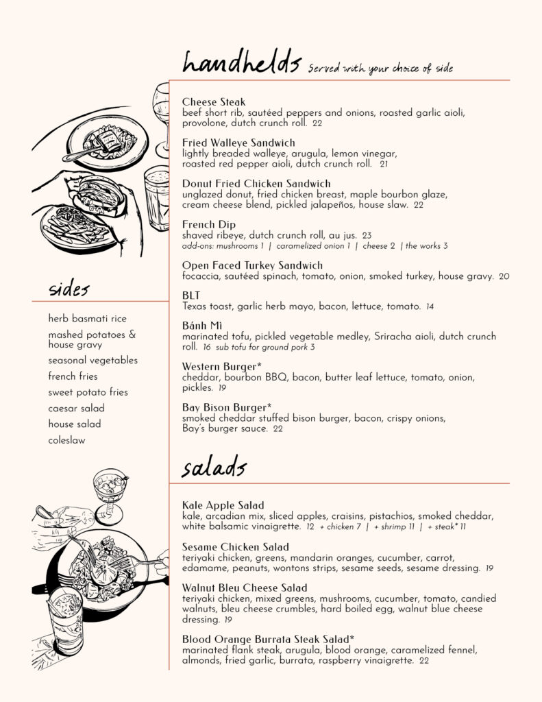 The Bay Bar & Grille Lunch Menu